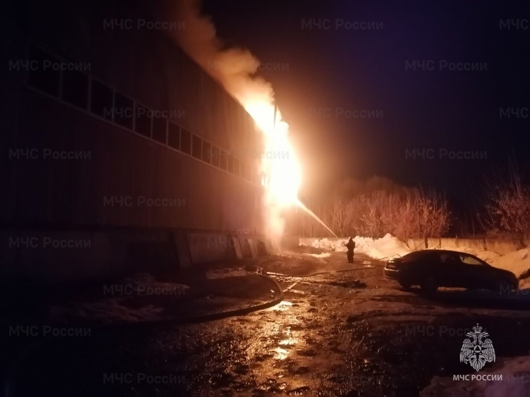 Во Владимире тушили большой пожар в гаражном боксе