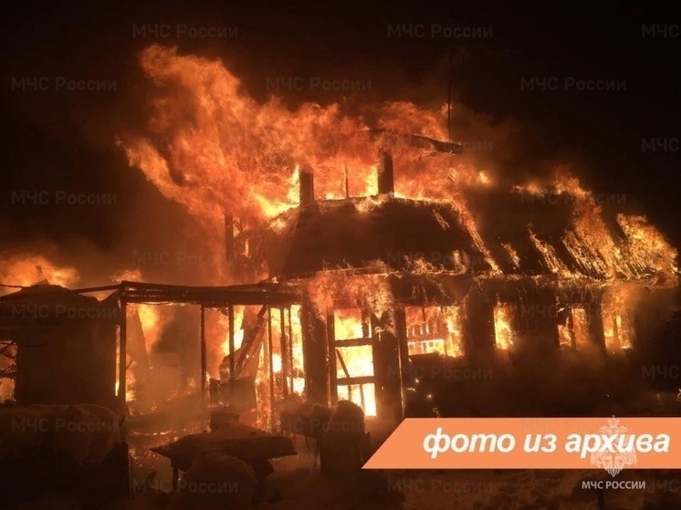 Заброшенный дом загорелся в деревне Подлесье вечером 18 марта