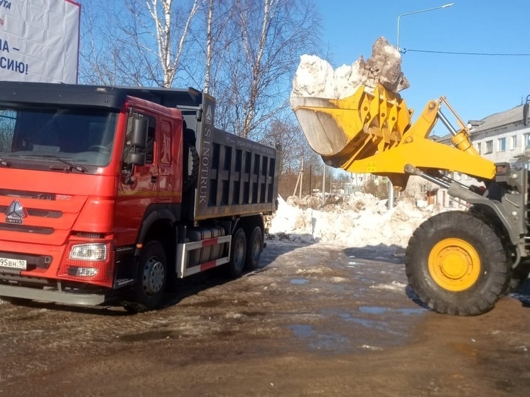 15 тысяч тонн грязного снега вывезли с республиканских дорог в Карелии