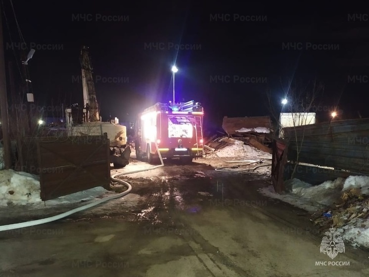 В ночном пожаре в Костроме сгорел ангар
