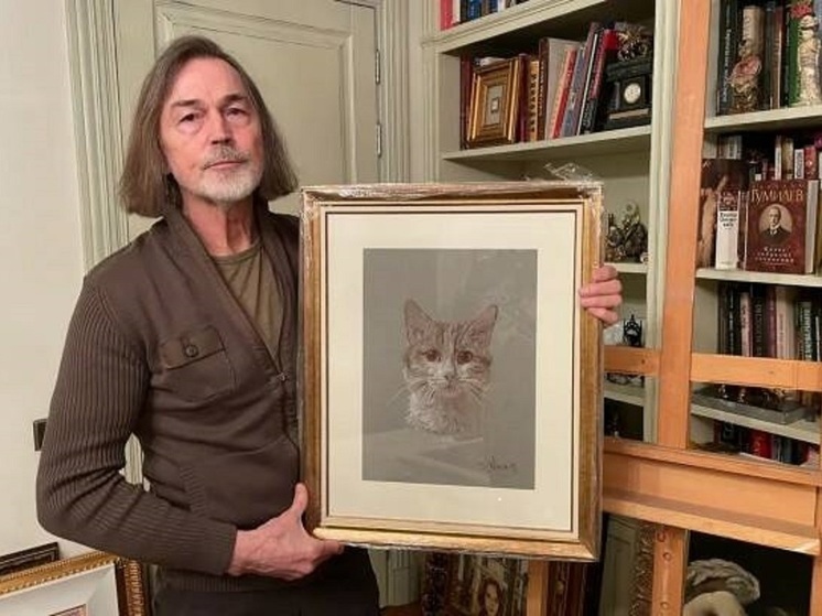 Никас Сафронов нарисовал портрет кота Твикса, погибшего в Кирове