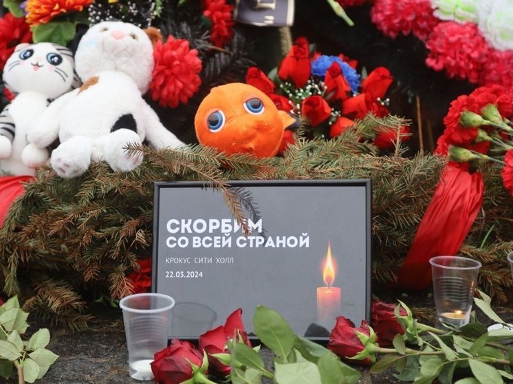 Стихийный мемориал после теракта в «Крокус сити холле» появился в Серпухове