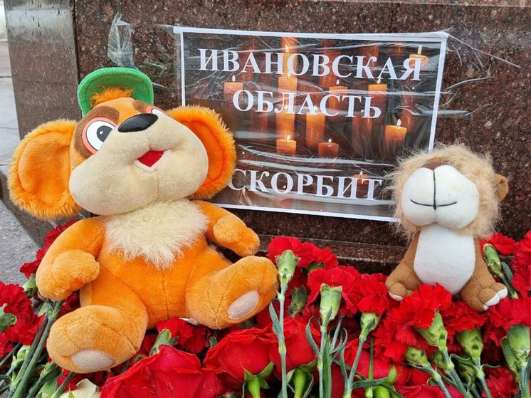 Жители Ивановской области несут цветы, свечи и игрушки к стихийным мемориалам