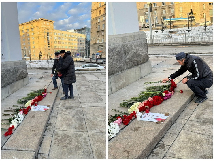 В Новосибирске продолжают нести цветы на стихийные мемориалы в память о погибших в теракте