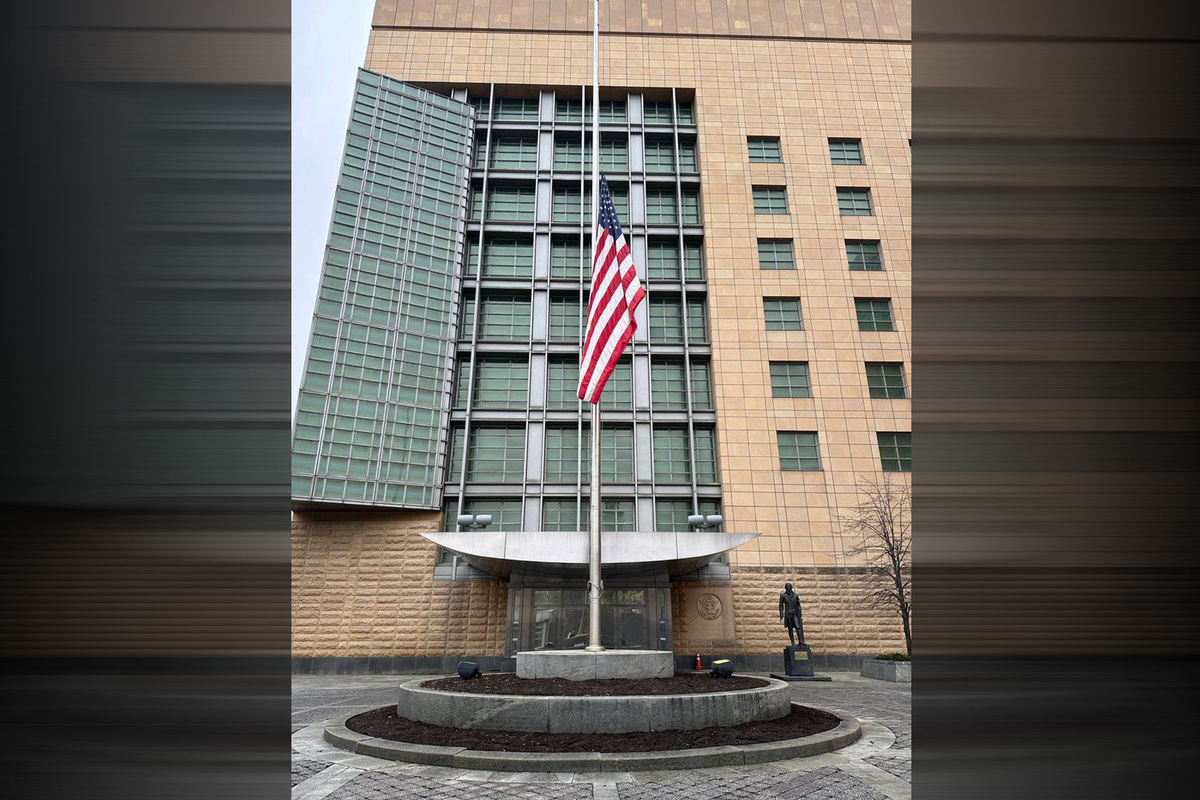 The US Embassy in Moscow lowered its flag