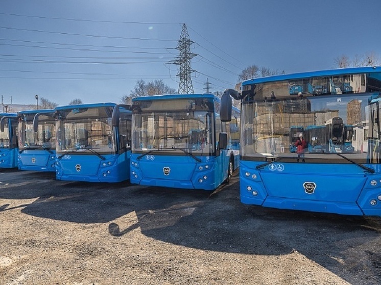 Во Владивосток прибыло 10 новых автобусов для муниципального перевозчика