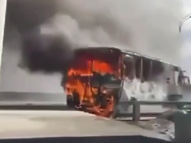 Грузовик и автобус столкнулись на МКАД, начался пожар