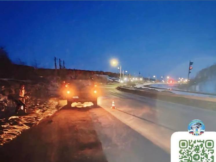 Пешехода сбили на трассе в Долинском районе