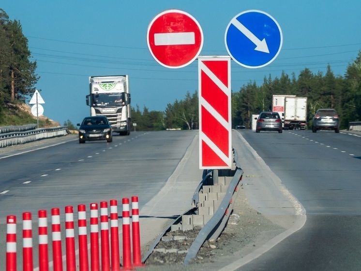 В Челябинской области трассу на Москву перевели на реверсивное движение