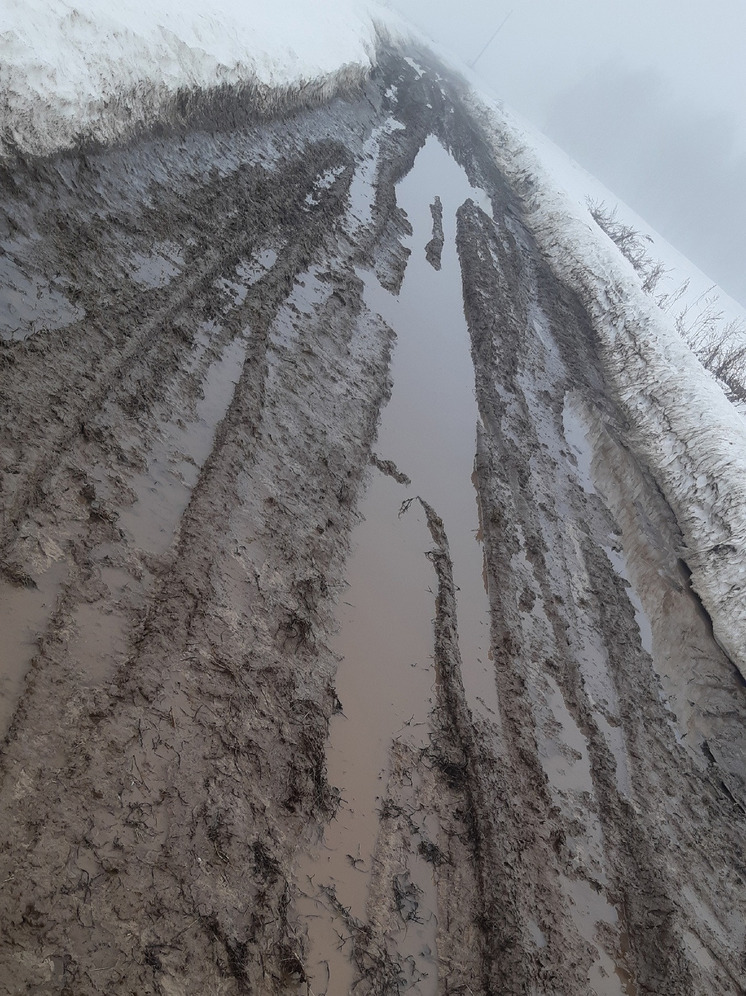Жители калужской деревни страдают из-за размытой дороги