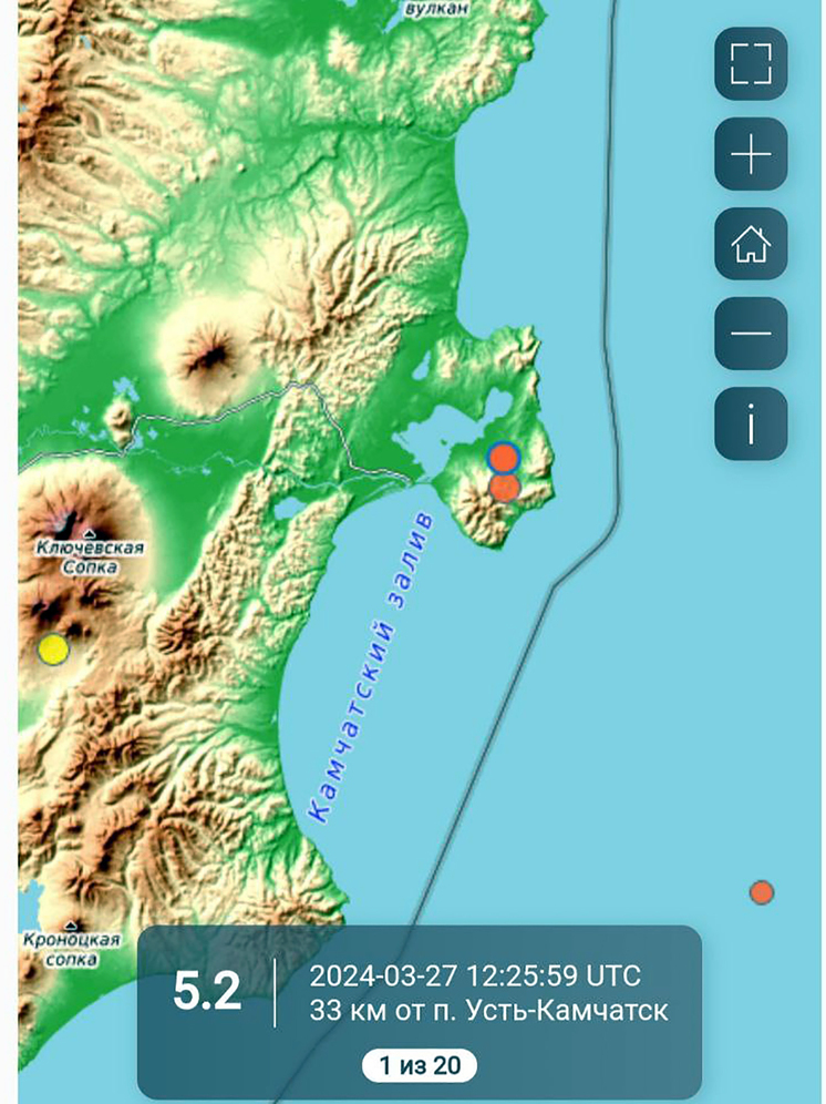 За сутки на Курилах и Камчатке случилось несколько землетрясений