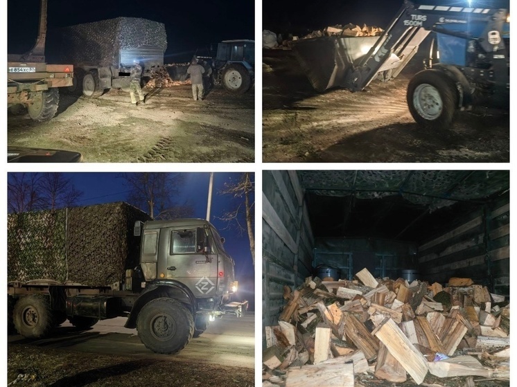 Мобилизованным бойцам в зону СВО отправили два «КАМАЗа» дров