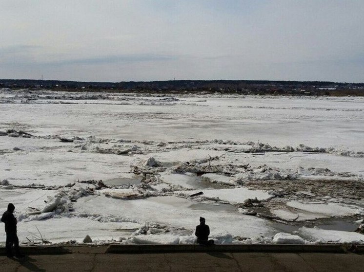 Во время ледохода на Томи в Томске вода будет выталкивать льдины на берег