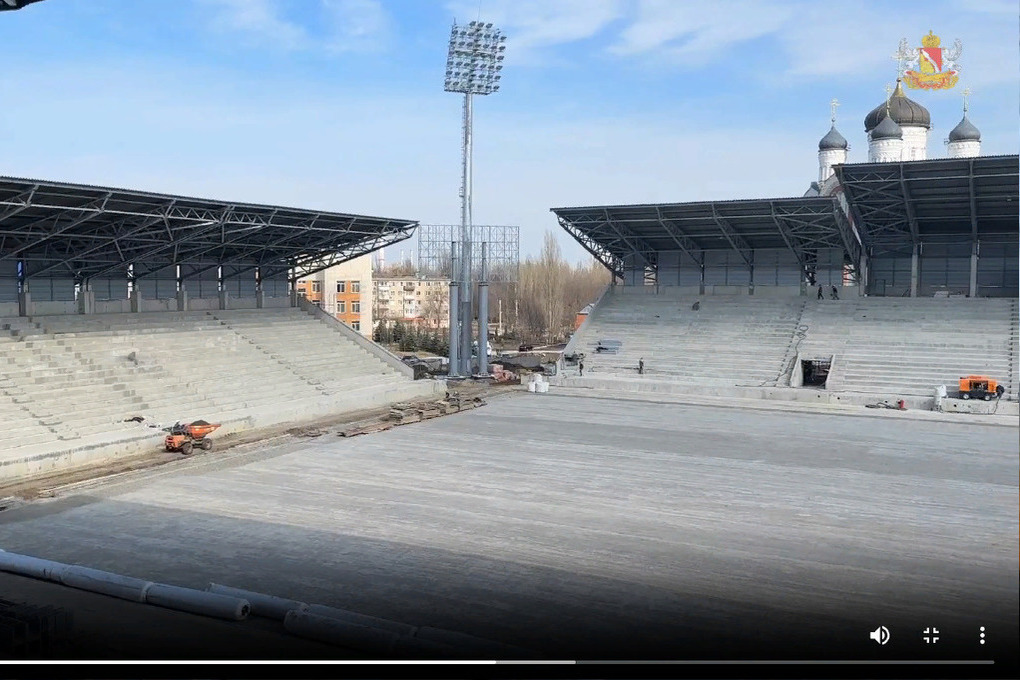 The new stadium for FC Fakel in the Sovetsky district of Voronezh is 70% ready