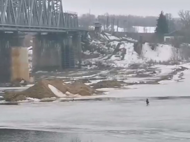 Рыбаки оторвались на льдине на Оке под Серпуховом