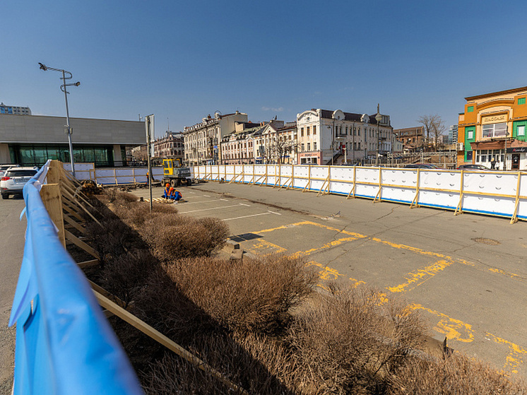 На центральной площади Владивостока начали строить сквер