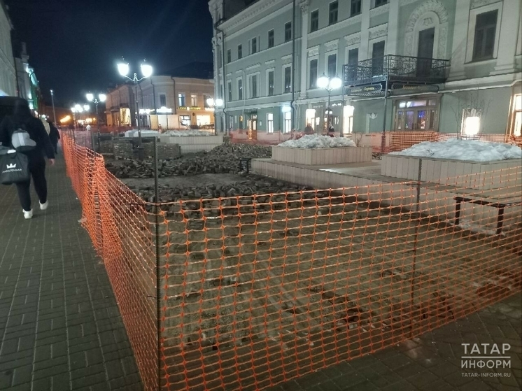 На улице Баумана в Казани закончат ремонт в июне 2024-го