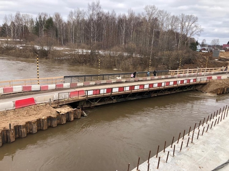 Временный мост в поселке Кувшиново под Вологдой полностью демонтирован