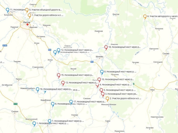 В Рязанской области запустили интерактивную карту подтоплений