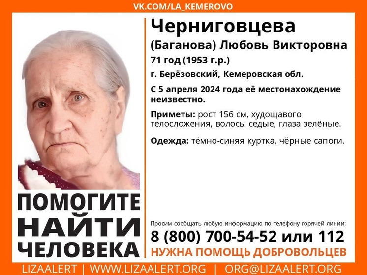 В Кузбассе без вести пропала 71-летняя женщина