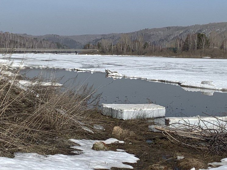 В Новокузнецке на реке Томь начался ледоход