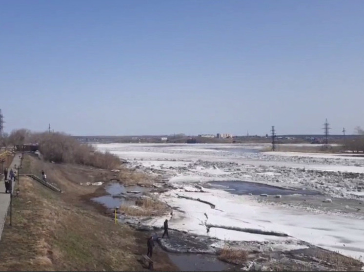 В Челябинской области в городе Троицке талая вода затопила мост и сделанную в прошлом году набережную
