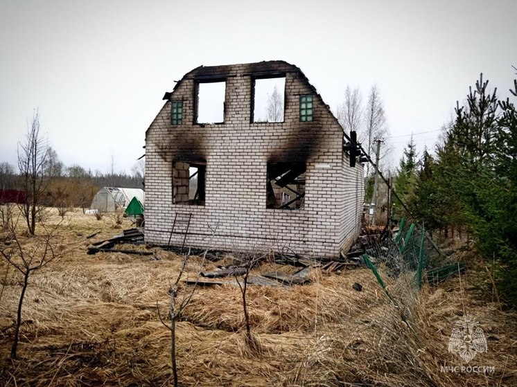Жилой дом сгорел в Псковском районе 6 апреля