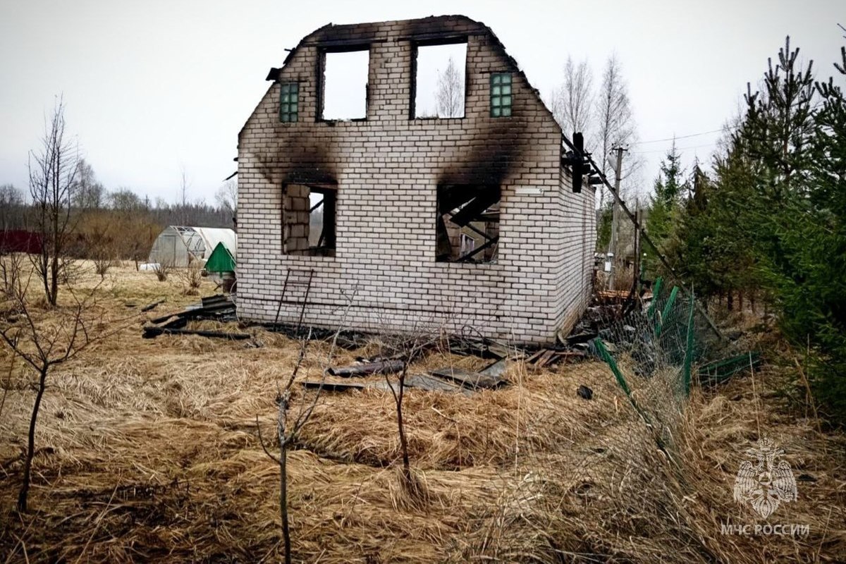 Жилой дом сгорел в Псковском районе 6 апреля - МК Псков