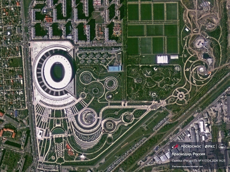 «Роскосмос» поделился спутниковым снимком парка Галицкого