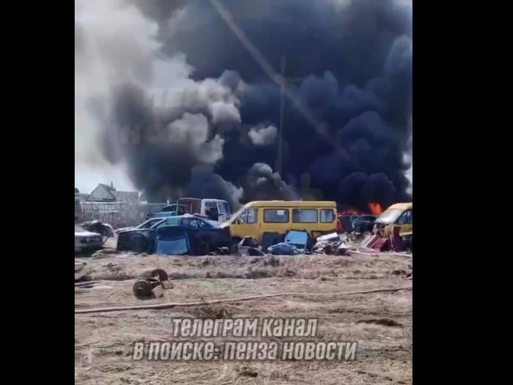 В Бессоновке на авторазборе загорелось несколько автомобилей