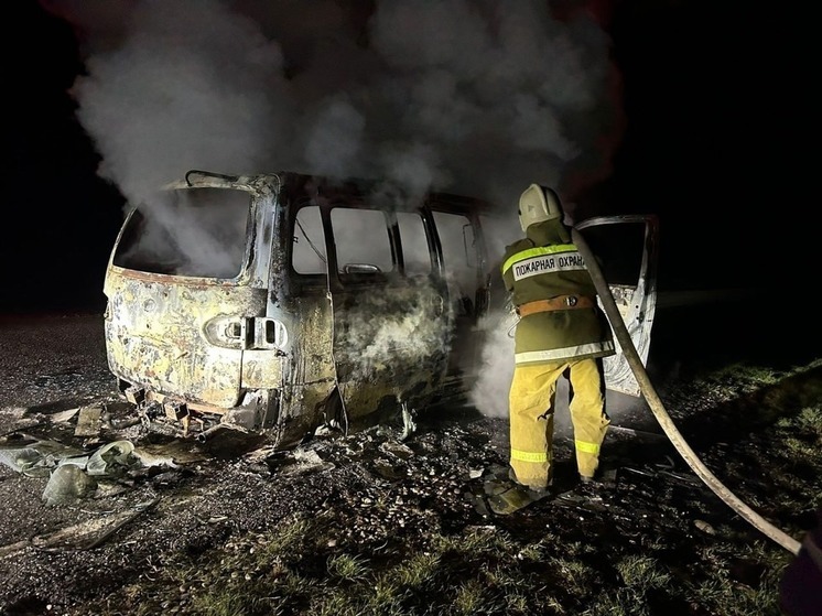 В Калмыкии горел автомобиль