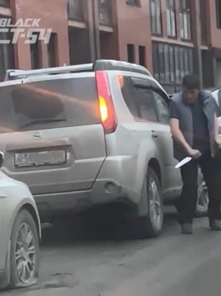В Новосибирске мужчина с огромным ножом порезал колёса автомобилей