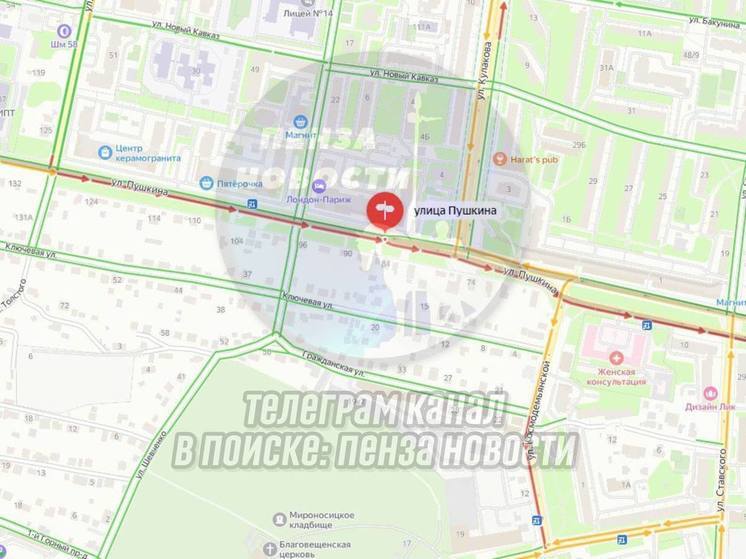 Пензенских водителей просят объезжать улицу Пушкина