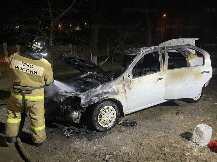 В Орловской области спасатели потушили горящий автомобиль