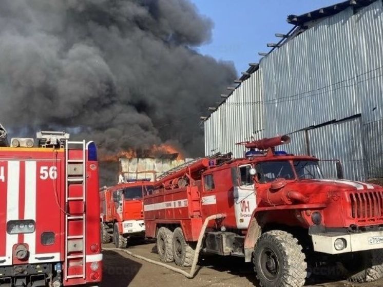В крупном пожаре сгорело нежилое здание в Калиновке Ленинского округа
