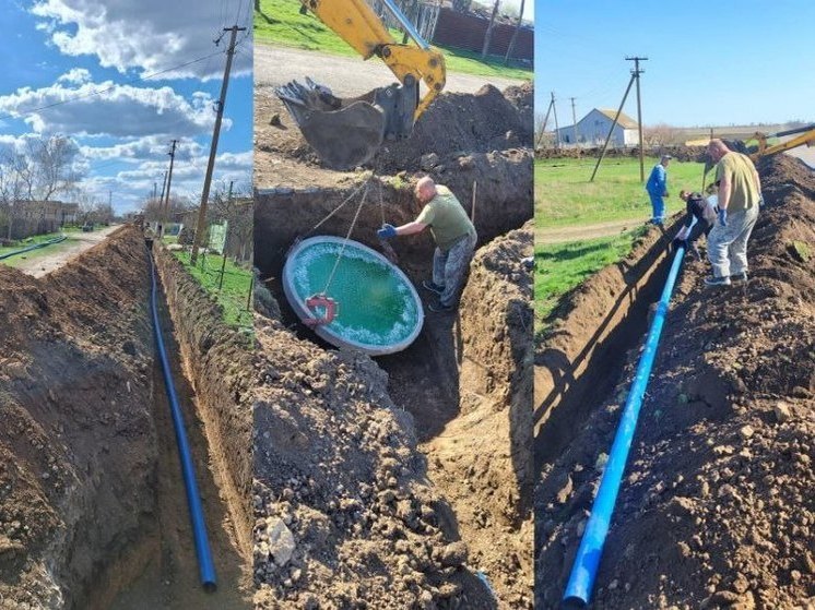 Шефы из Севастополя меняют водопровод в селе Мелитопольского района