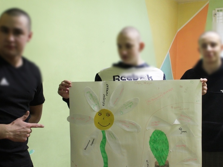 Заключенные-подростки в Карелии нарисовали плакат с ромашкой и кактусом