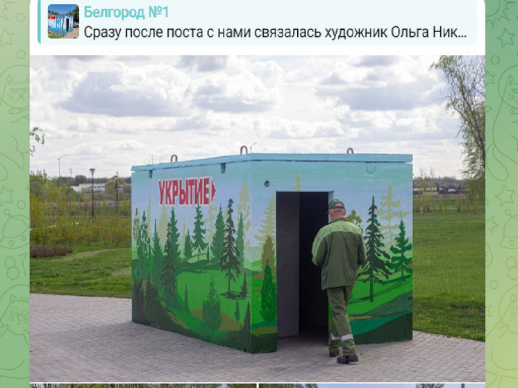Художница расписала укрытия возле белгородских парков «Ривьера» и «Калейдоскоп»