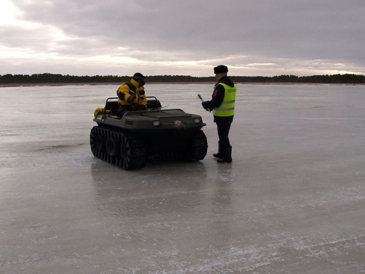 В Северодвинске напомнили рыбакам о запрете выхода на лёд