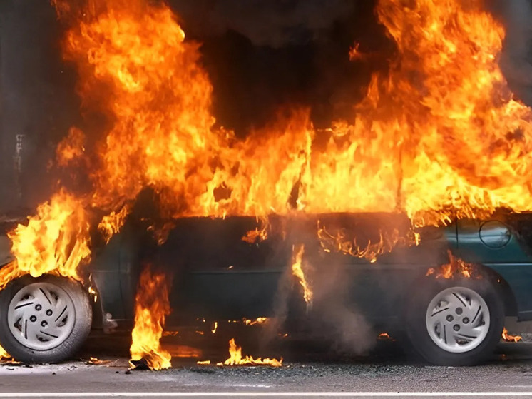В Ново-Александровске сгорел автомобиль