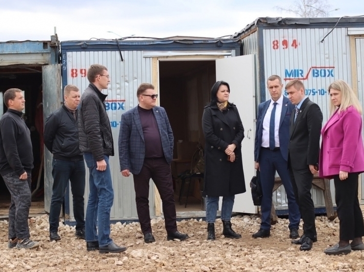 Депутаты Рязанской гордумы посетили стройплощадку поликлиники в Дашково-Песочне