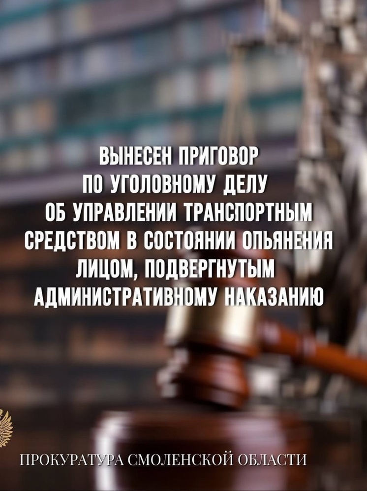 Краснинский районный суд вынес приговор по уголовному делу в отношении жителя региона