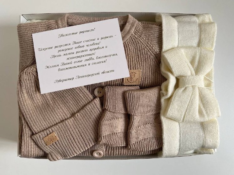 Губернатор показал подарочный набор для новорожденных двойняшек и тройняшек