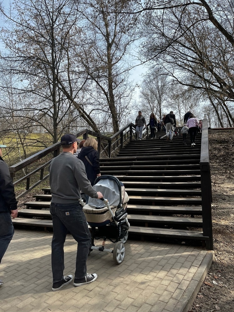 Молодые мамы пожаловались на отсутствие пандусов в Центральном парке Воронежа