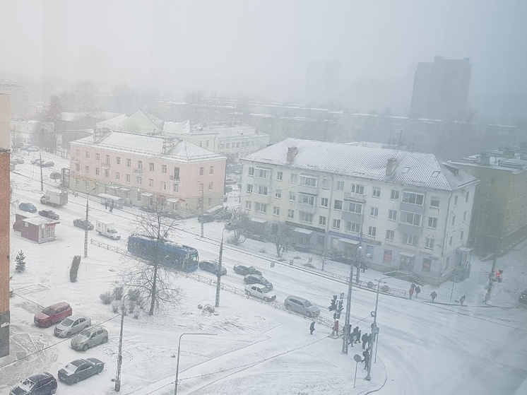 Петрозаводск засыпает снегом