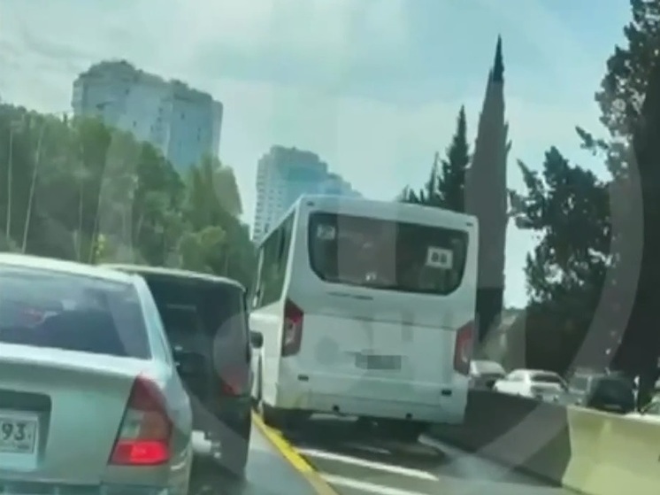 В Сочи наказали ехавшего по обочине водителя автобуса