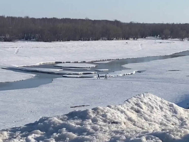 В Стрежевом полиция увела с ледяного покрова реки двух детей