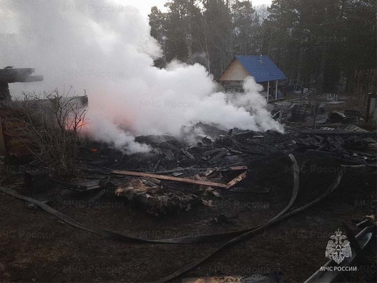 В СНТ на Байкальском тракте на пожаре пострадали мужчина и женщина