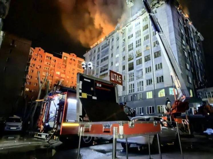 В Новосибирске сотрудники МЧС России ликвидируют большой пожар