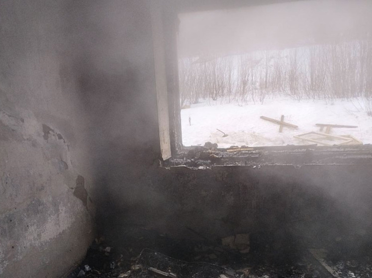 Десять пожарных тушили горящее здание в Молочном